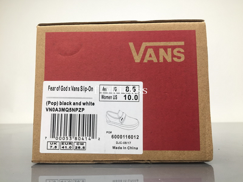 Fear of God x Vans Slip-On VN0A3MQ5NP4H Black White